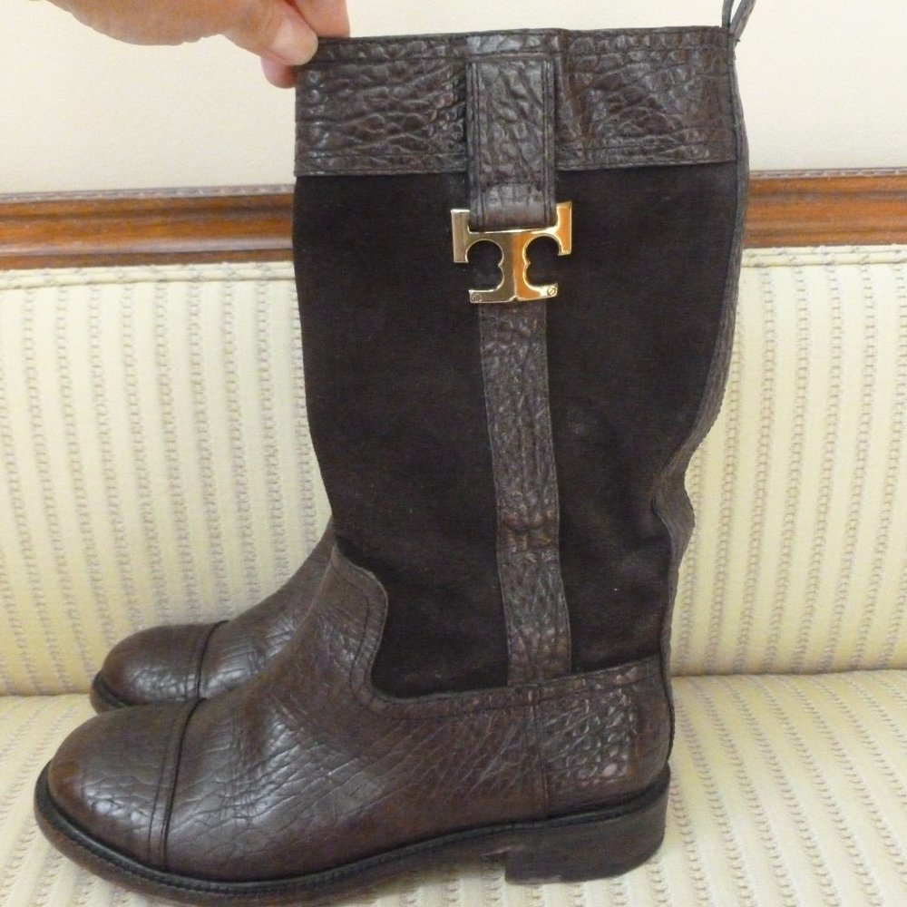 Tory Burch Suede and Leather Boots - Picture 4 of 8